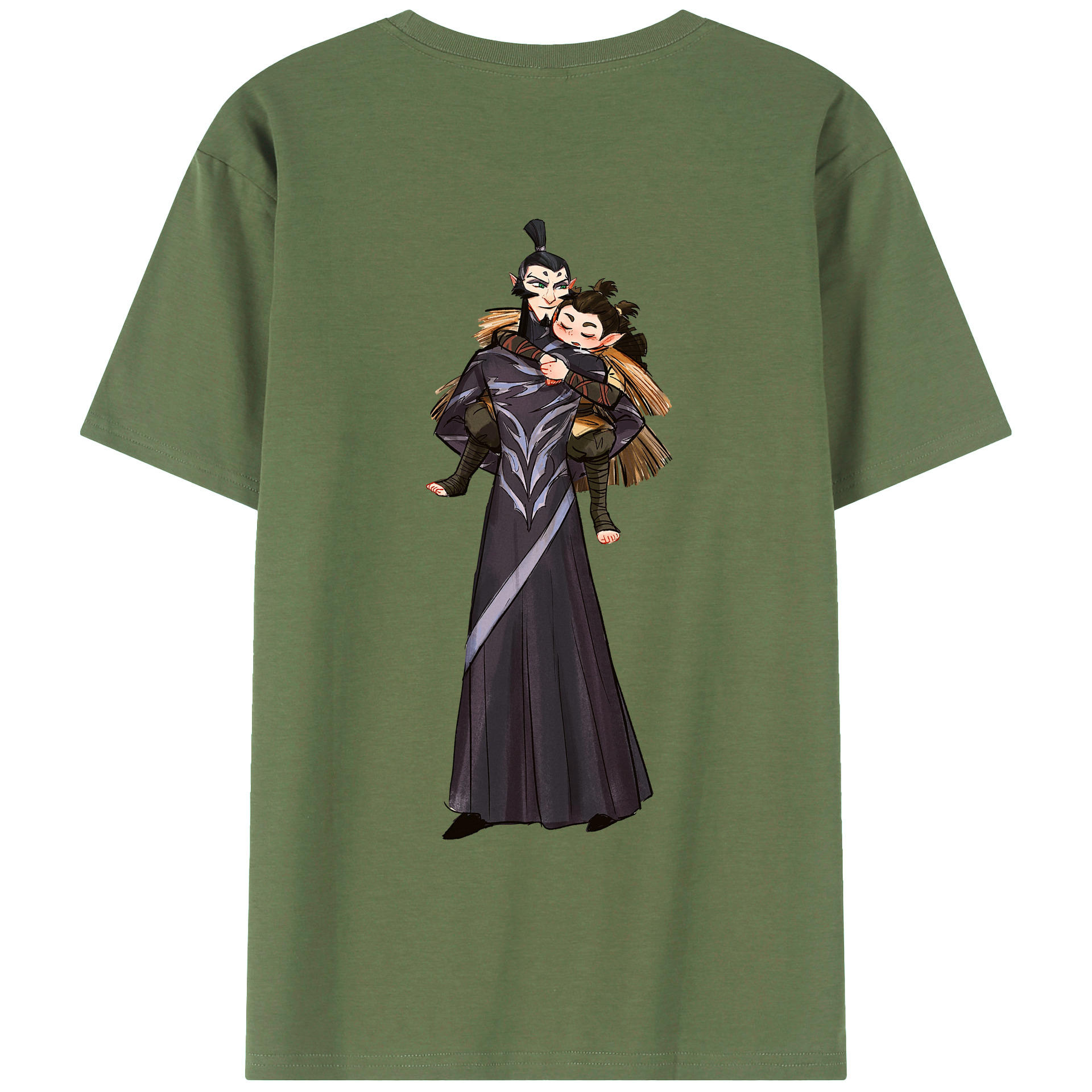 （画像用） Ne Zha 2 ナタ 魔童の大暴れ 綿100％ メンズ半袖Tシャツ（バックプリント） 通気性
